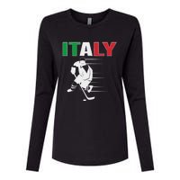 Italy Ice Hockey Fans Jersey Italian Hockey Team Supporter Womens Cotton Relaxed Long Sleeve T-Shirt