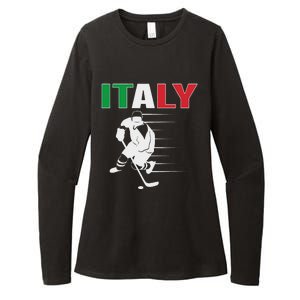 Italy Ice Hockey Fans Jersey Italian Hockey Team Supporter Womens CVC Long Sleeve Shirt