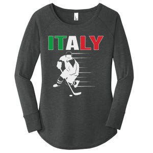 Italy Ice Hockey Fans Jersey Italian Hockey Team Supporter Women's Perfect Tri Tunic Long Sleeve Shirt