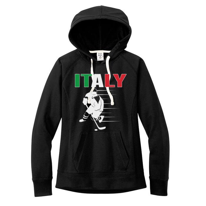 Italy Ice Hockey Fans Jersey Italian Hockey Team Supporter Women's Fleece Hoodie