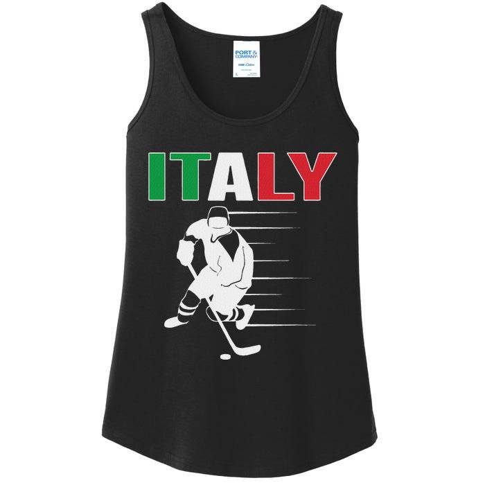 Italy Ice Hockey Fans Jersey Italian Hockey Team Supporter Ladies Essential Tank