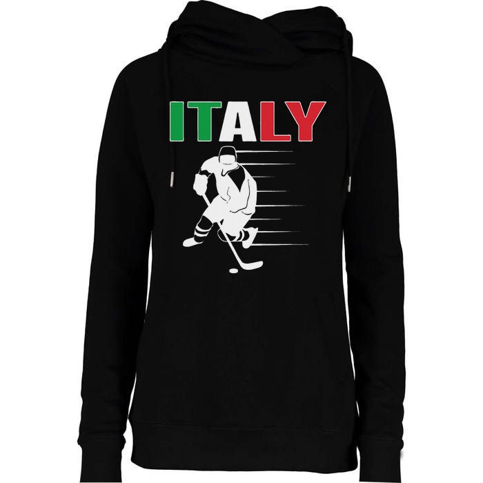 Italy Ice Hockey Fans Jersey Italian Hockey Team Supporter Womens Funnel Neck Pullover Hood