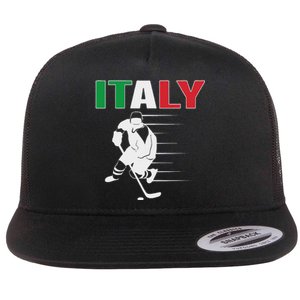 Italy Ice Hockey Fans Jersey Italian Hockey Team Supporter Flat Bill Trucker Hat