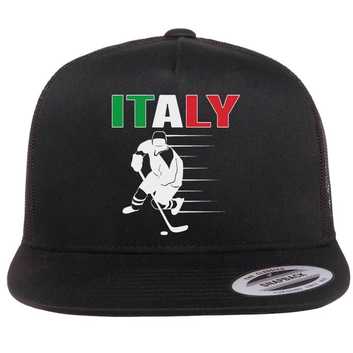 Italy Ice Hockey Fans Jersey Italian Hockey Team Supporter Flat Bill Trucker Hat