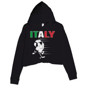 Italy Ice Hockey Fans Jersey Italian Hockey Team Supporter Crop Fleece Hoodie