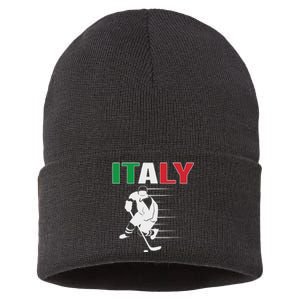 Italy Ice Hockey Fans Jersey Italian Hockey Team Supporter Sustainable Knit Beanie