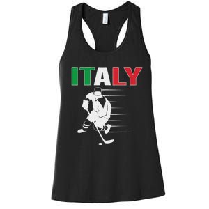 Italy Ice Hockey Fans Jersey Italian Hockey Team Supporter Women's Racerback Tank