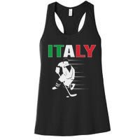 Italy Ice Hockey Fans Jersey Italian Hockey Team Supporter Women's Racerback Tank