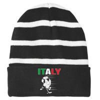 Italy Ice Hockey Fans Jersey Italian Hockey Team Supporter Striped Beanie with Solid Band