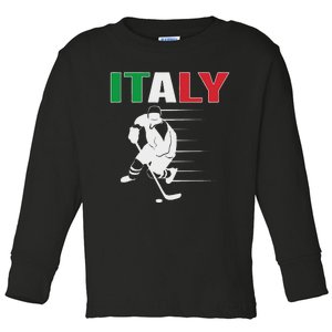 Italy Ice Hockey Fans Jersey Italian Hockey Team Supporter Toddler Long Sleeve Shirt