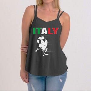 Italy Ice Hockey Fans Jersey Italian Hockey Team Supporter Women's Strappy Tank