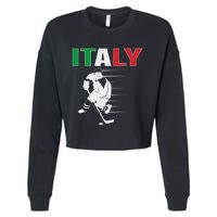 Italy Ice Hockey Fans Jersey Italian Hockey Team Supporter Cropped Pullover Crew