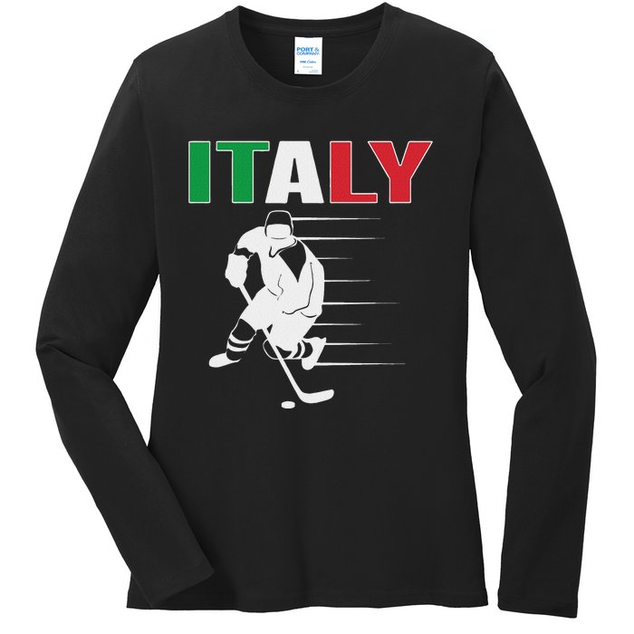 Italy Ice Hockey Fans Jersey Italian Hockey Team Supporter Ladies Long Sleeve Shirt