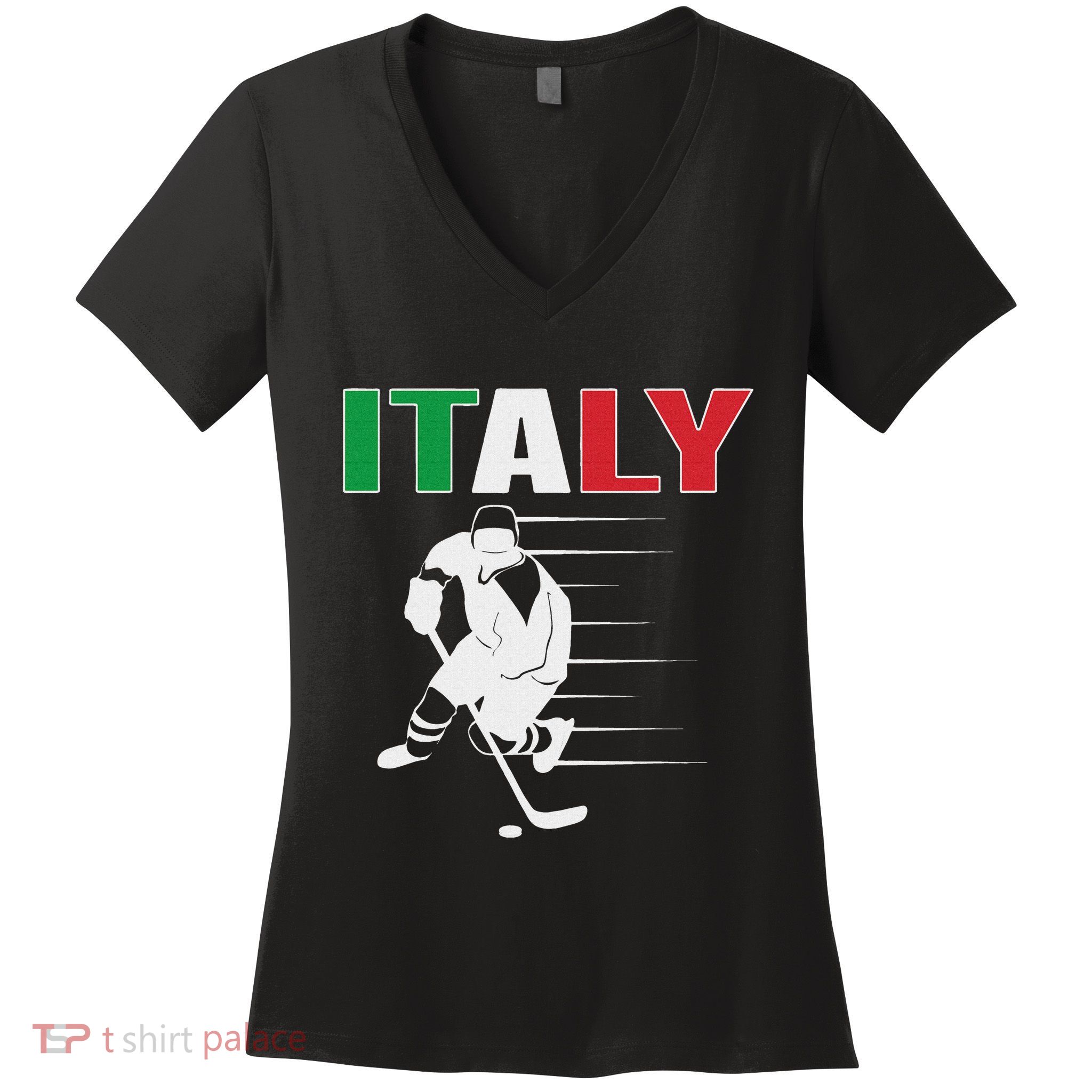 Italy Ice Hockey Fans Jersey Italian Hockey Team Supporter Women's V-Neck T-Shirt