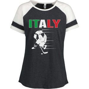 Italy Ice Hockey Fans Jersey Italian Hockey Team Supporter Enza Ladies Jersey Colorblock Tee