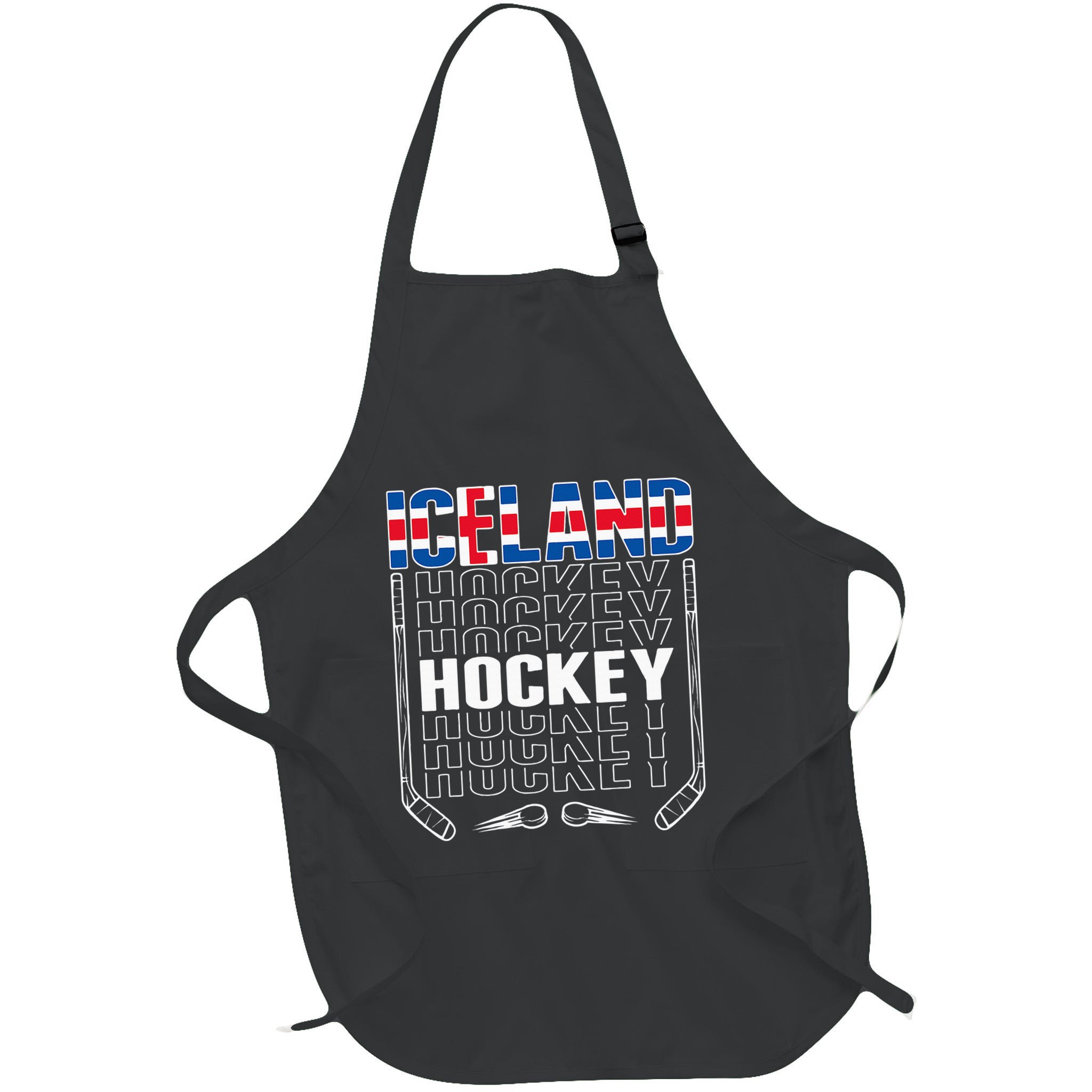 Iceland Ice Hockey Fans Jersey Icelandic Flag Hockey Stick Apron