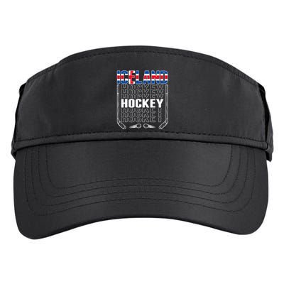 Iceland Ice Hockey Fans Jersey Icelandic Flag Hockey Stick Adult Drive Performance Visor