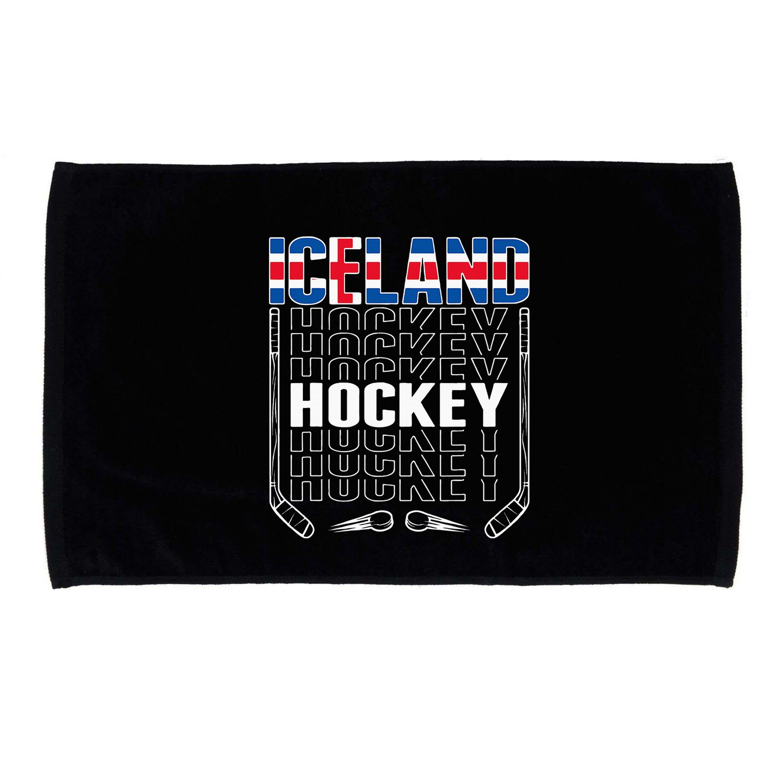 Iceland Ice Hockey Fans Jersey Icelandic Flag Hockey Stick Microfiber Hand Towel