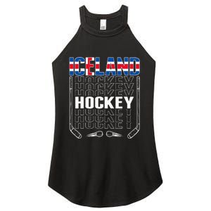 Iceland Ice Hockey Fans Jersey Icelandic Flag Hockey Stick Women's Perfect Tri Rocker Tank