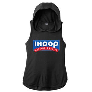 Ihoop I Hoop Defying Gravity Basketball & Basketballer Ladies PosiCharge Tri-Blend Wicking Draft Hoodie Tank