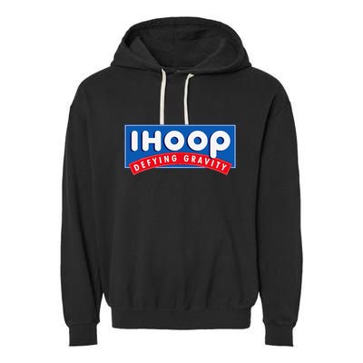 Ihoop I Hoop Defying Gravity Basketball & Basketballer Garment-Dyed Fleece Hoodie