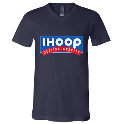 Ihoop I Hoop Defying Gravity Basketball & Basketballer V-Neck T-Shirt
