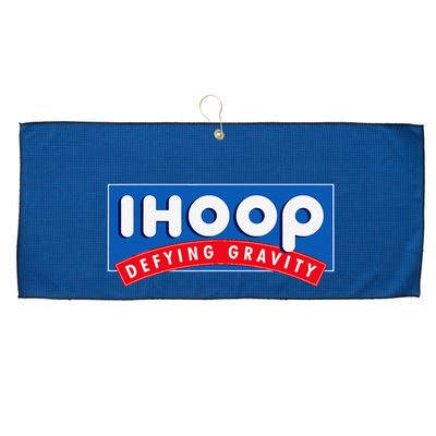 Ihoop I Hoop Defying Gravity Basketball & Basketballer Large Microfiber Waffle Golf Towel