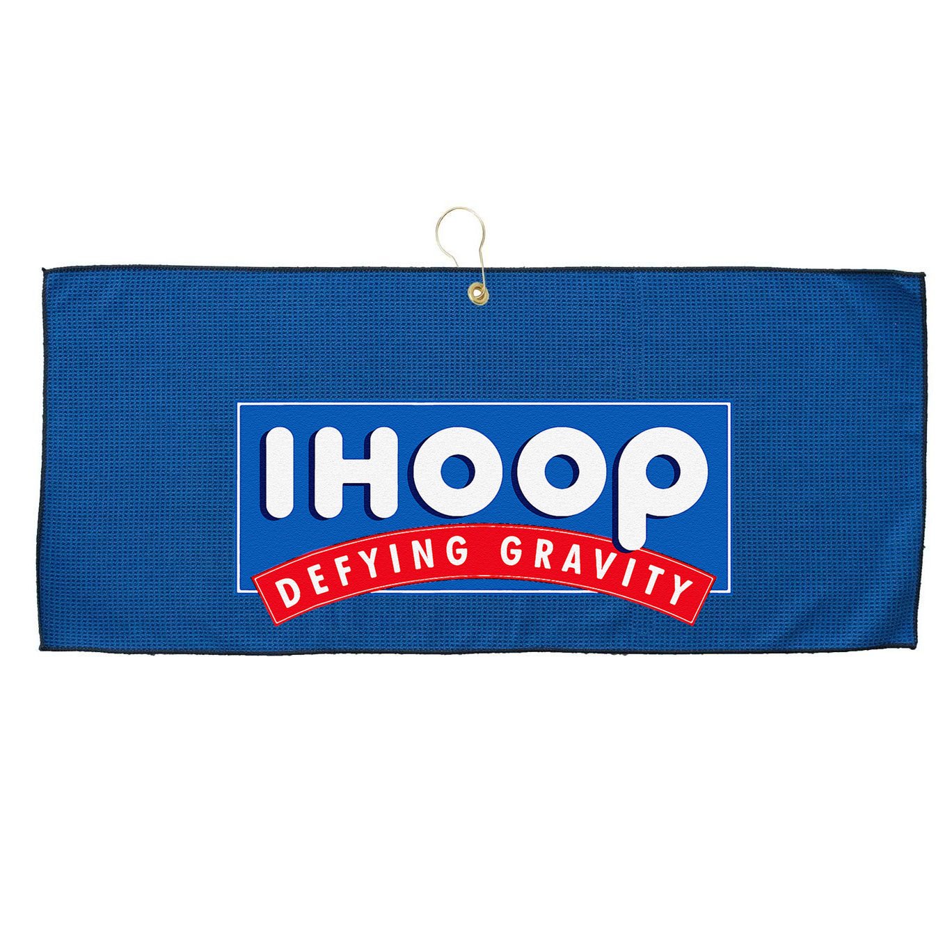 Ihoop I Hoop Defying Gravity Basketball & Basketballer Large Microfiber Waffle Golf Towel