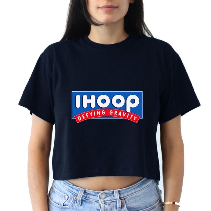 Ihoop I Hoop Defying Gravity Basketball & Basketballer Crop Top