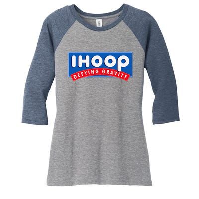 Ihoop I Hoop Defying Gravity Basketball & Basketballer Women's Tri-Blend 3/4-Sleeve Raglan Shirt