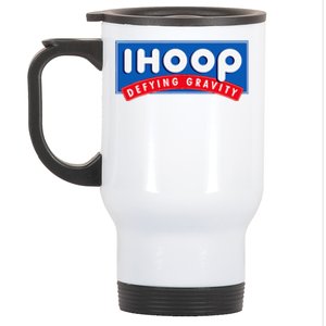 Ihoop I Hoop Defying Gravity Basketball & Basketballer Stainless Steel Travel Mug