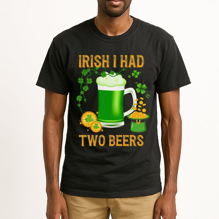 Irish I Had Two Beers St PatrickS Day Shamrock Ireland Tall T-Shirt