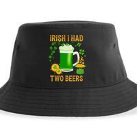Irish I Had Two Beers St PatrickS Day Shamrock Ireland Sustainable Bucket Hat