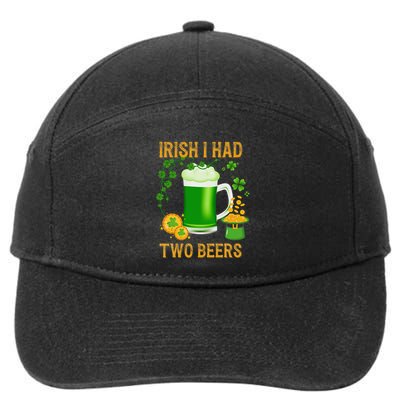 Irish I Had Two Beers St PatrickS Day Shamrock Ireland 7-Panel Snapback Hat