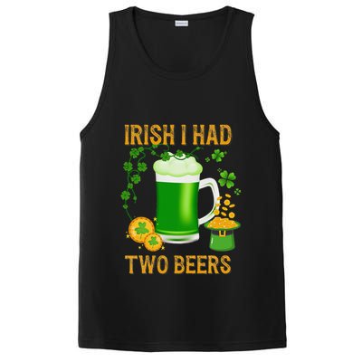 Irish I Had Two Beers St PatrickS Day Shamrock Ireland PosiCharge Competitor Tank