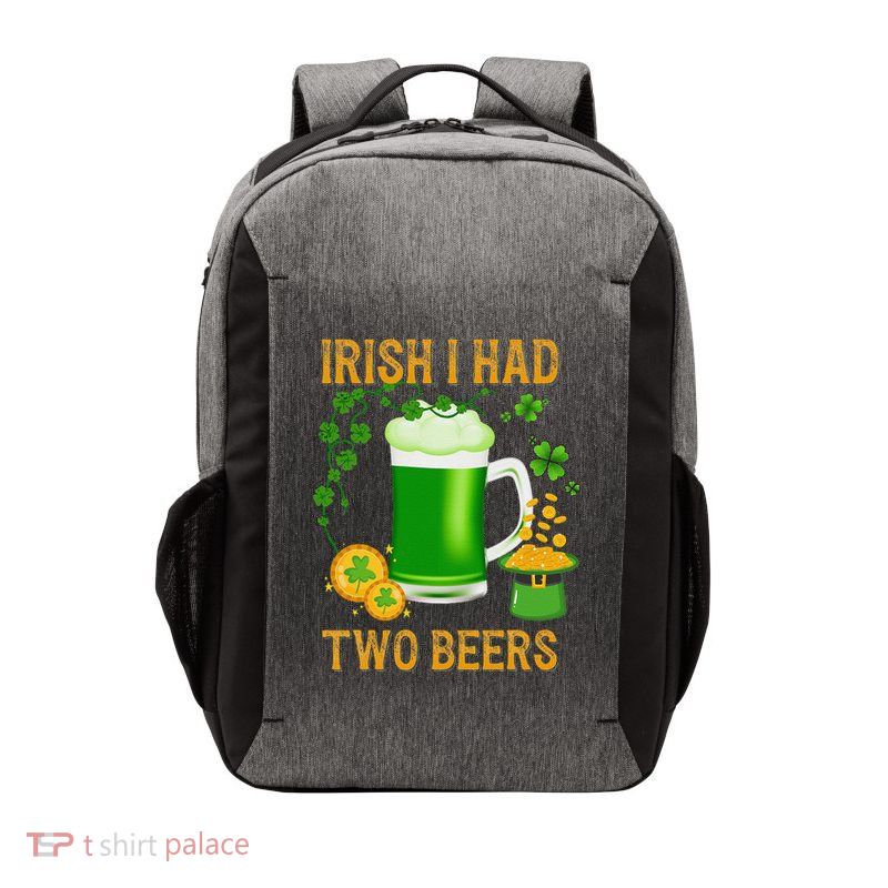 Irish I Had Two Beers St PatrickS Day Shamrock Ireland Vector Backpack