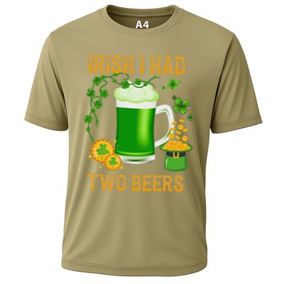 Irish I Had Two Beers St PatrickS Day Shamrock Ireland Performance Shirt