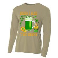 Irish I Had Two Beers St PatrickS Day Shamrock Ireland Cooling Performance Long Sleeve Crew