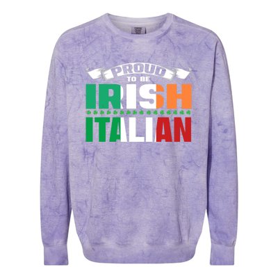 Irish Italian Heritage design Proud to be Irish Italian Colorblast Crewneck Sweatshirt