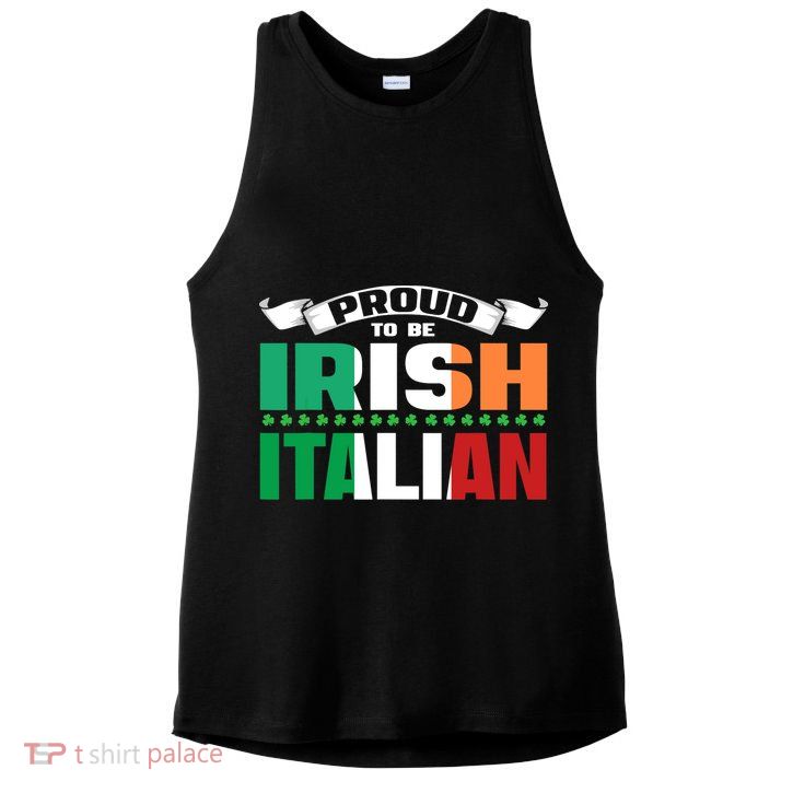 Irish Italian Heritage design Proud to be Irish Italian Ladies PosiCharge Tri-Blend Wicking Tank