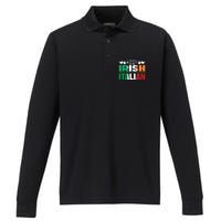 Irish Italian Heritage design Proud to be Irish Italian Performance Long Sleeve Polo