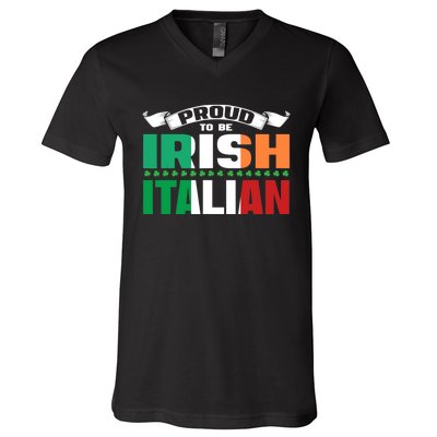 Irish Italian Heritage design Proud to be Irish Italian V-Neck T-Shirt