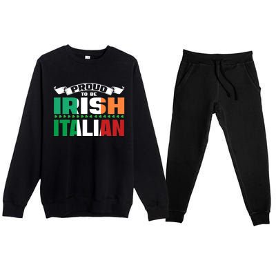 Irish Italian Heritage design Proud to be Irish Italian Premium Crewneck Sweatsuit Set