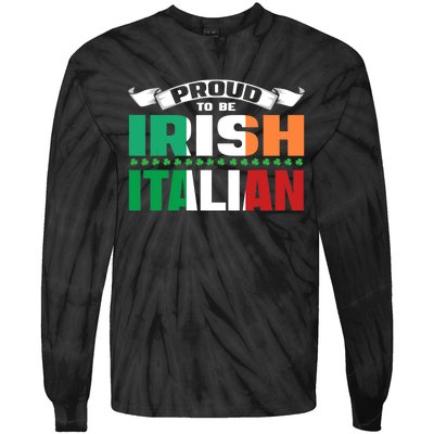 Irish Italian Heritage design Proud to be Irish Italian Tie-Dye Long Sleeve Shirt