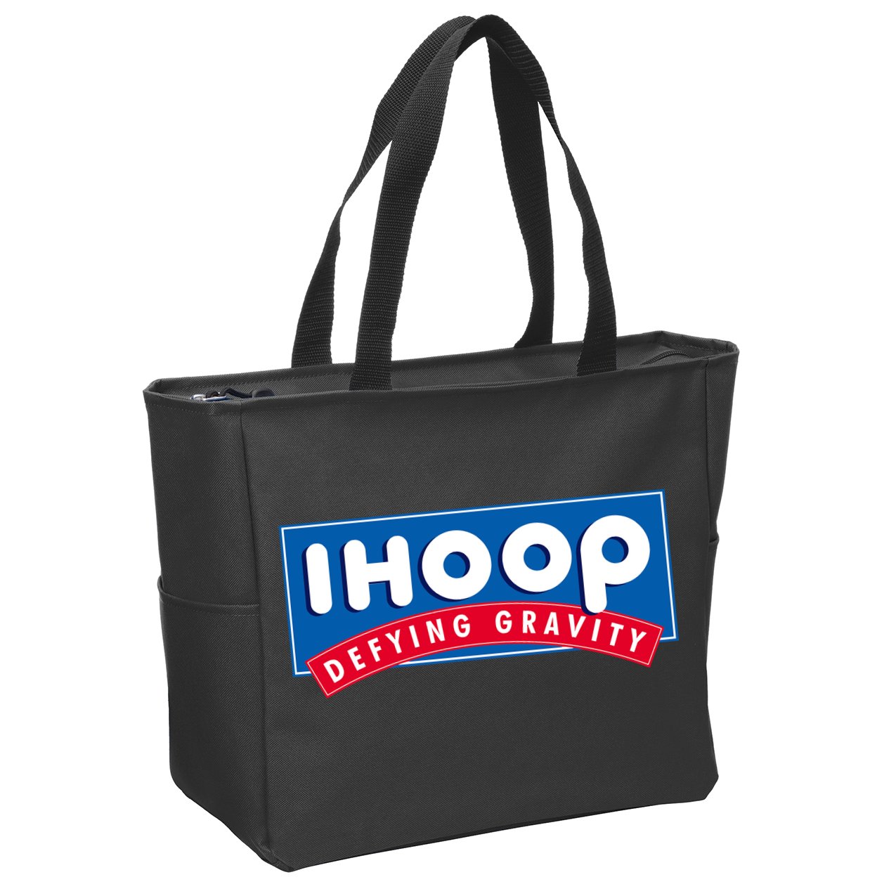 Ihoop I Hoop Defying Gravity Basketball & Basketballer Zip Tote Bag