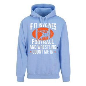 If It Involves Football And Wrestling Count Me Gift Unisex Surf Hoodie