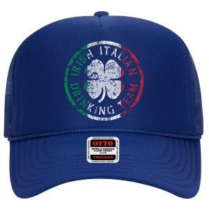 Irish Italian Ing Team Italia Gift High Crown Mesh Back Trucker Hat