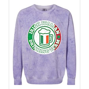 Irish Italian Ing Team Italy Flag St Patrick Humor Gift Cool Gift Colorblast Crewneck Sweatshirt