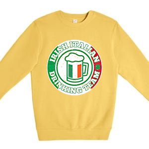 Irish Italian Ing Team Italy Flag St Patrick Humor Gift Cool Gift Premium Crewneck Sweatshirt