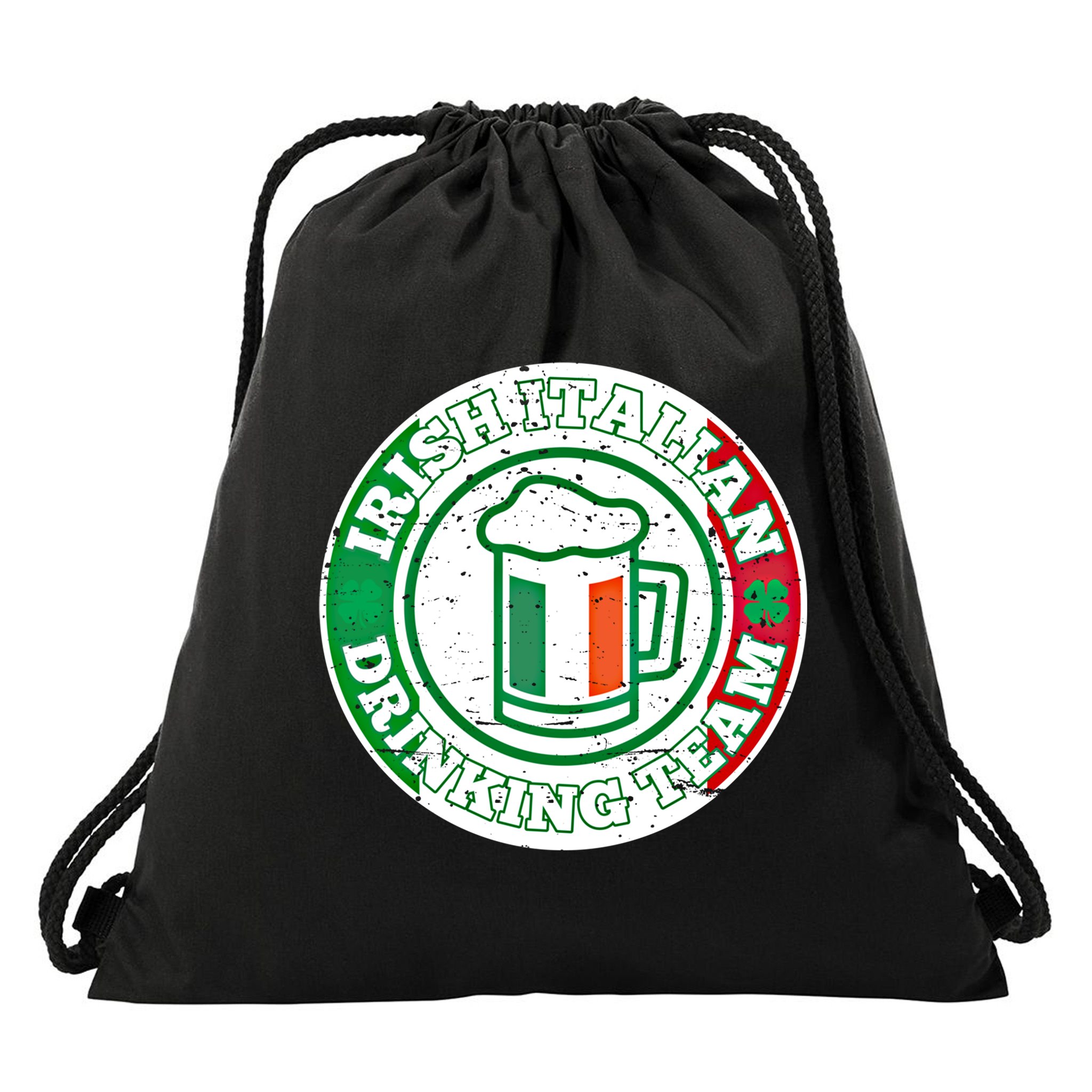 Irish Italian Ing Team Italy Flag St Patrick Humor Gift Cool Gift Drawstring Bag